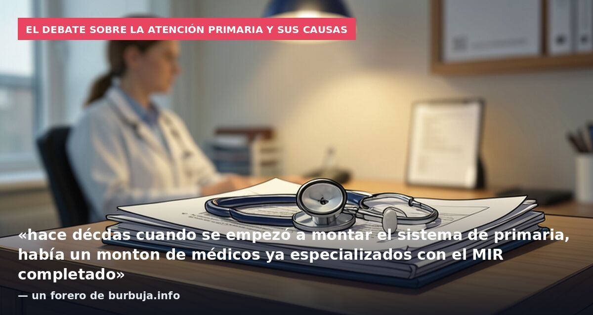El debate sobre la atención primaria y sus causas: «hace décdas cuando se empezó a montar el sistema de primaria, había un monton de médicos ya especializados con el MIR completado» — un forero de burbuja.info