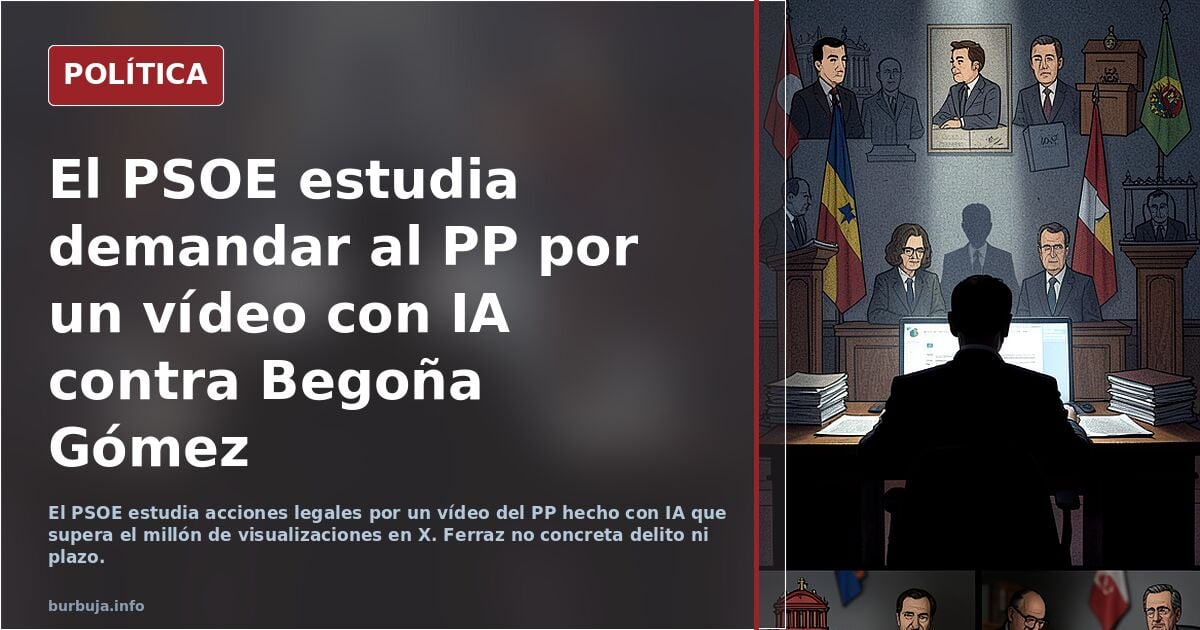 El PSOE estudia demandar al PP por un vídeo con IA en el que Begoña Gómez, Zapatero y Cerdán admiten irregularidades
