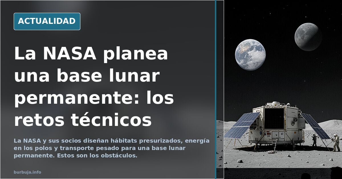 La NASA se muda a la Luna: Análisis técnico de los retos para establecer la primera base permanente