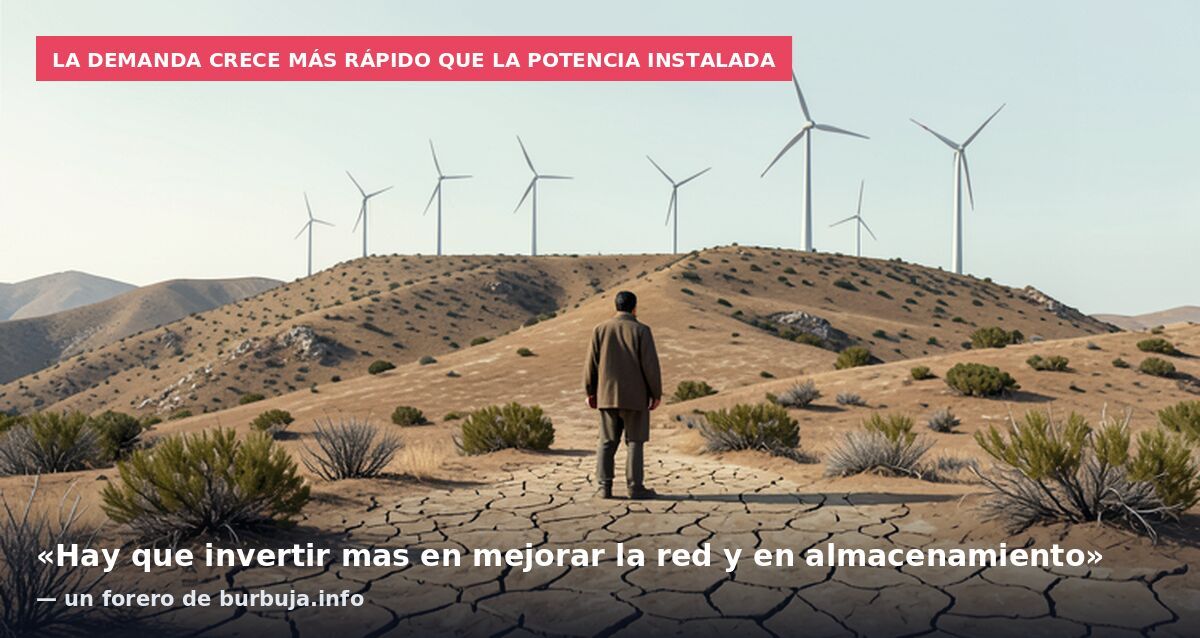 La demanda crece más rápido que la potencia instalada: «Hay que invertir mas en mejorar la red y en almacenamiento» — un forero de burbuja.info