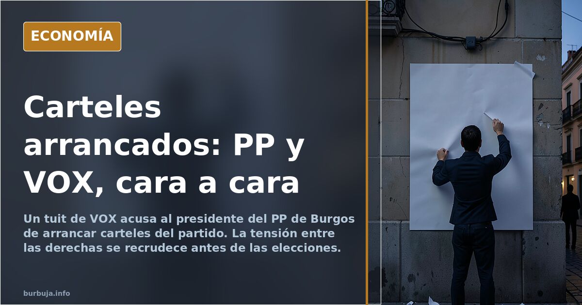 El PP de Burgos arranca carteles de VOX y el partido lo deja pasar