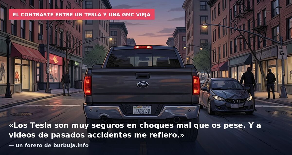 Al loro cómo ha quedado el Tesla tras el accidente.