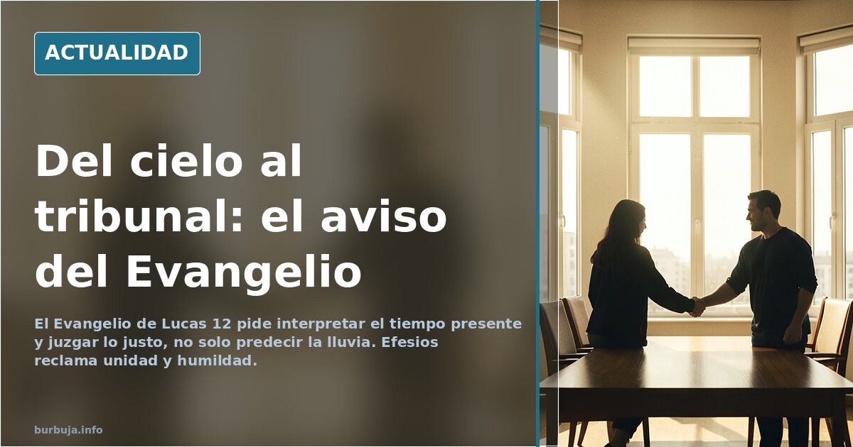 El Evangelio que pide interpretar el tiempo presente y no solo el cielo