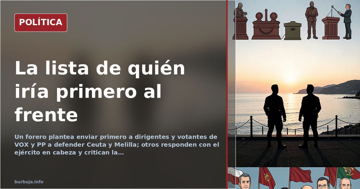Ilustración editorial de una escalera de figuras políticas camino de Ceuta y Melilla con banderas y mapas del Estrecho