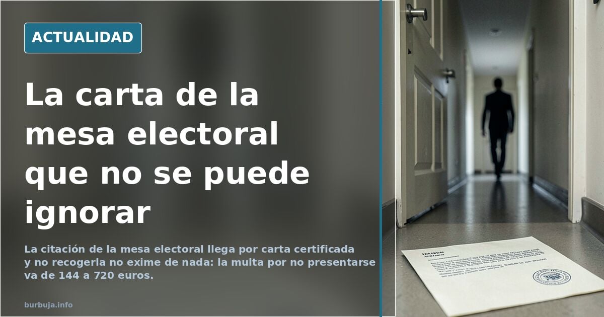 Le llega la citación de la mesa electoral y descubre que no puede esquivarla