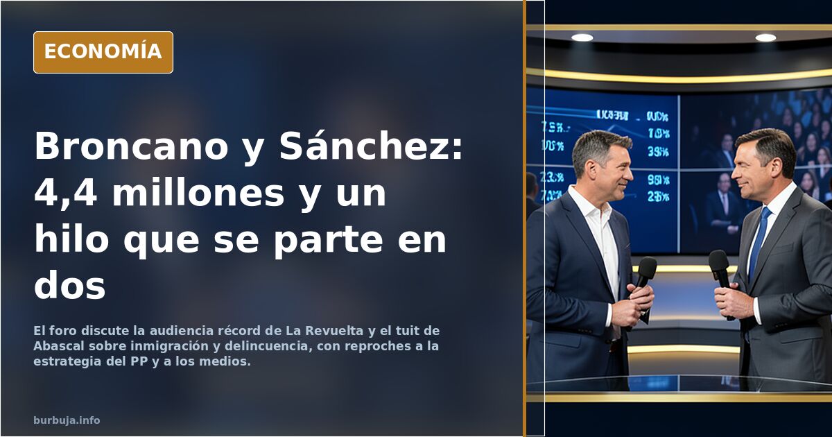 'La Revuelta' (33.9%) se dispara en RTVE con Pedro Sánchez: 4,4 millones, récord histórico para Broncano y emisión top del año