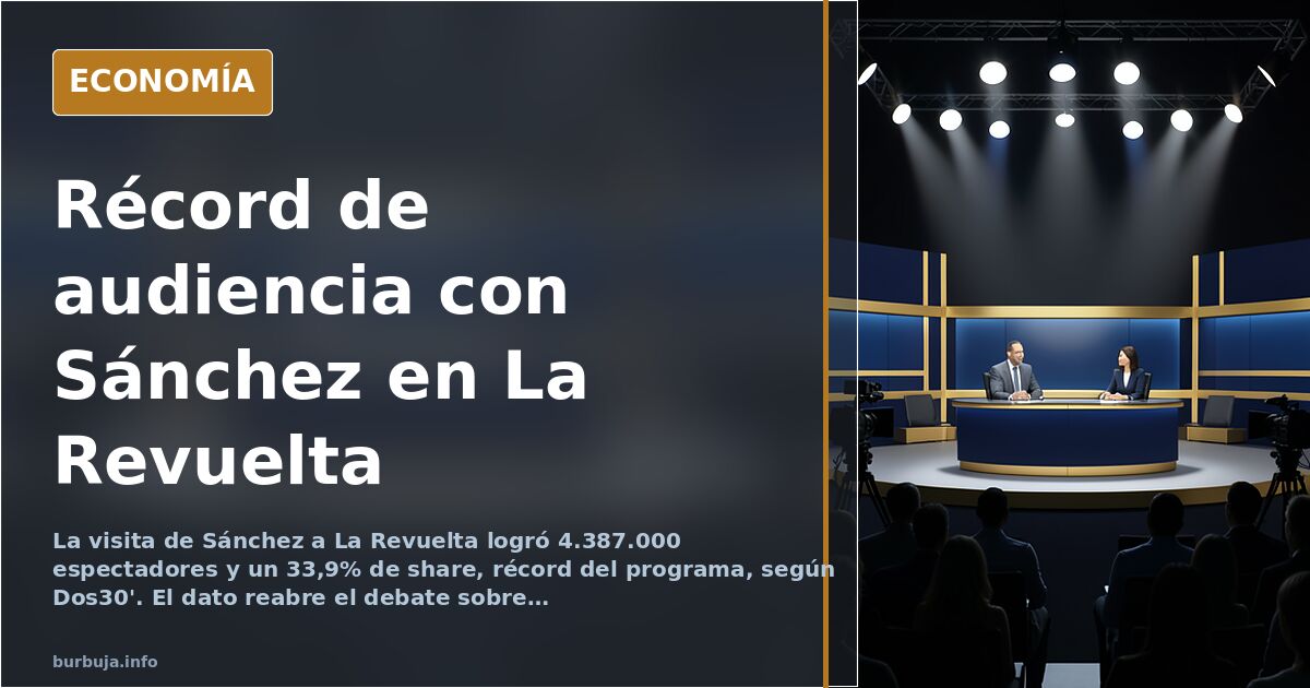 Gráfico de audiencia televisiva con el pico del 33,9% de share en un plató de late night