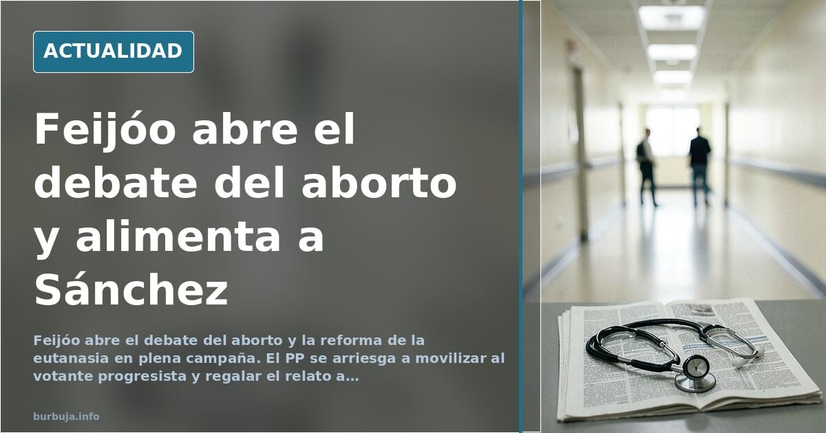 Feijóo abre el aborto y la eutanasia y el PP se dispara el pie