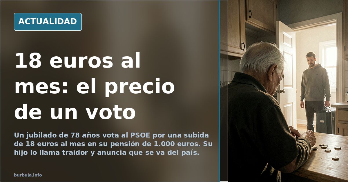 La pensión que decide un voto: 18 euros al mes frente a la inflación