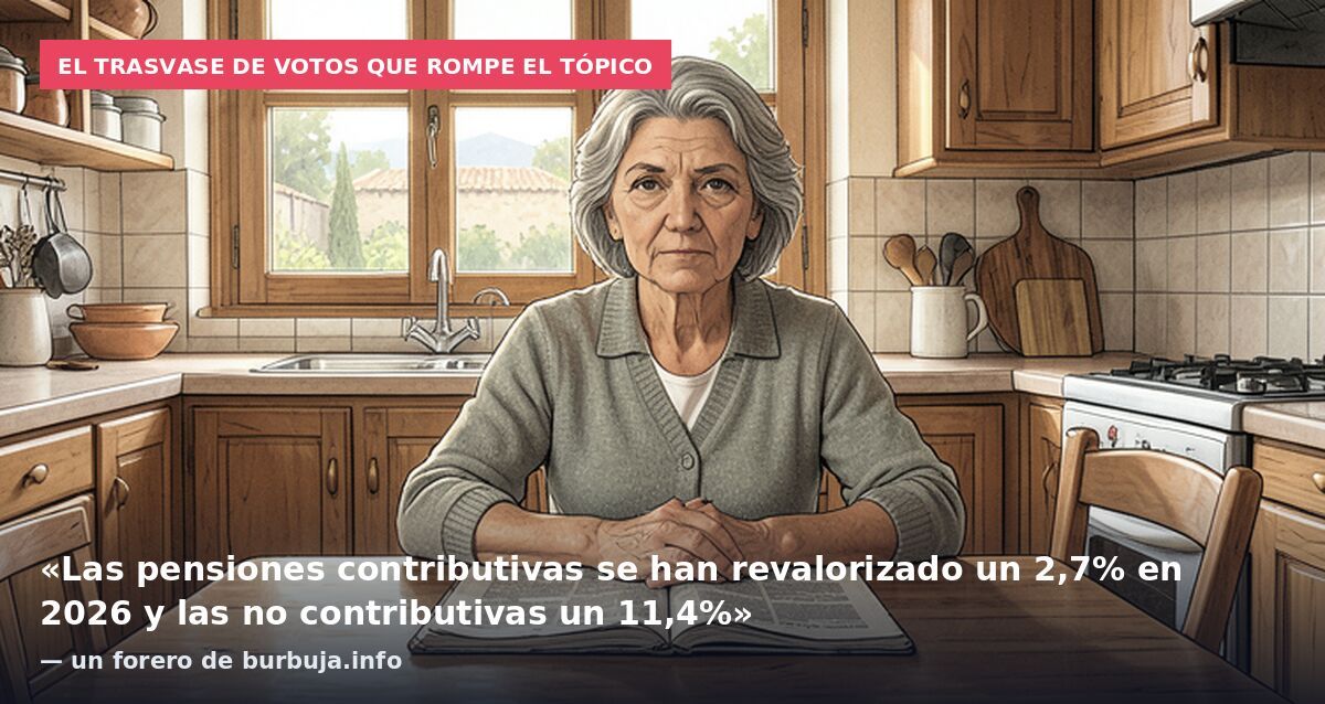 Mi padre va a votar a PSOE por 18 euros que le sube pensión al mes