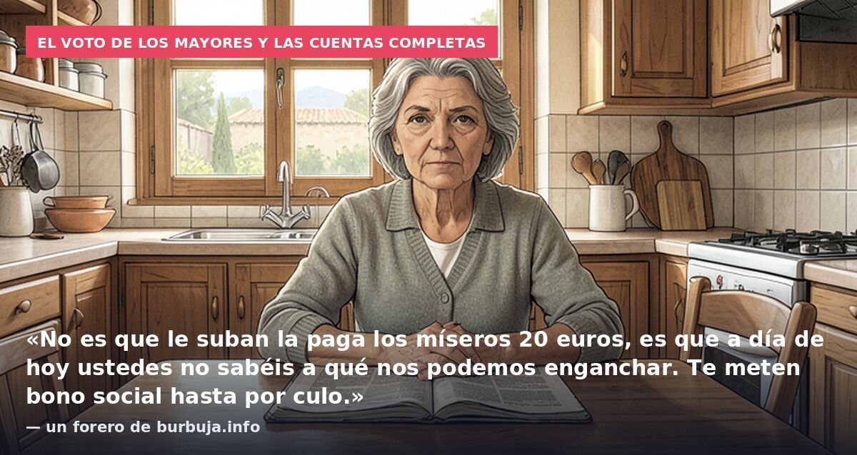 Mi padre va a votar a PSOE por 18 euros que le sube pensión al mes