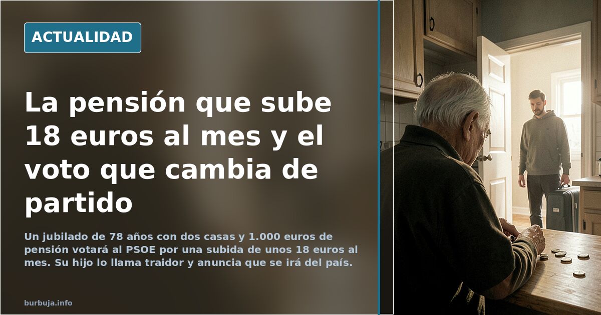 Mi padre va a votar a PSOE por 18 euros que le sube pensión al mes