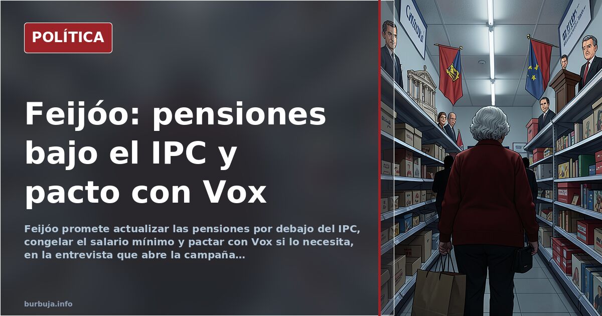 Feijóo promete actualizar pensiones bajo el IPC y pactar con Vox