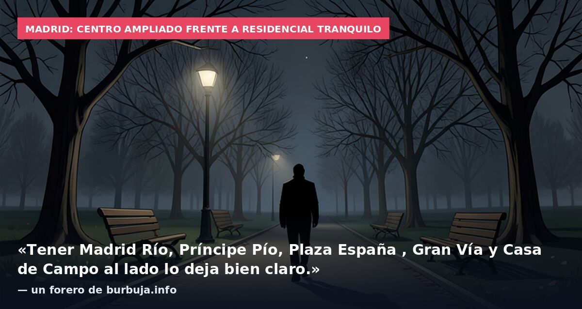 Madrid: centro ampliado frente a residencial tranquilo: «Tener Madrid Río, Príncipe Pío, Plaza España , Gran Vía y Casa de Campo al lado lo deja bien claro.» — un forero de burbuja.info