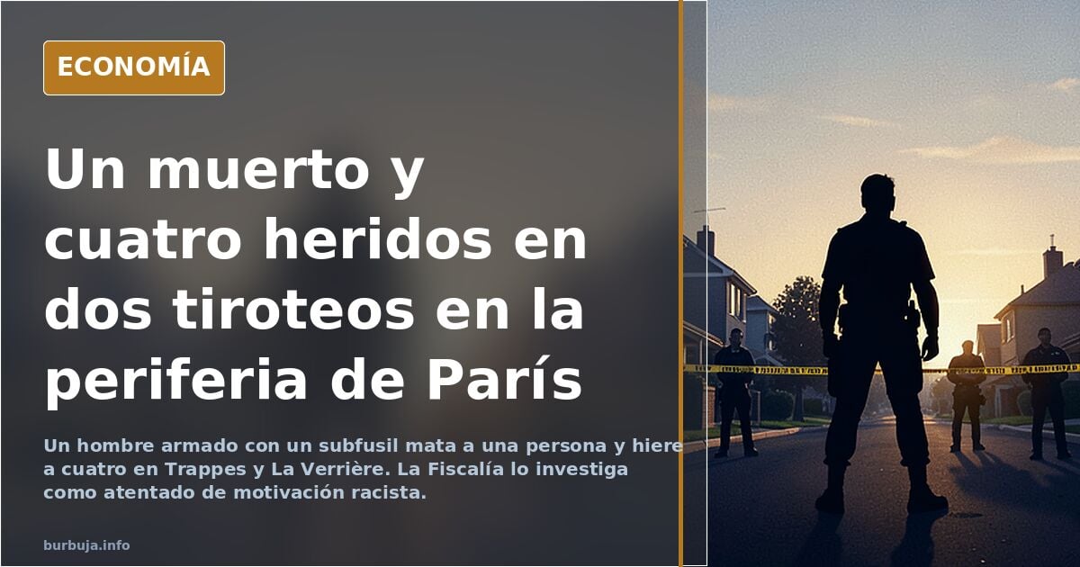 Ilustración editorial de una calle parisina con coches patrulla y agentes acordonando la zona tras un tiroteo