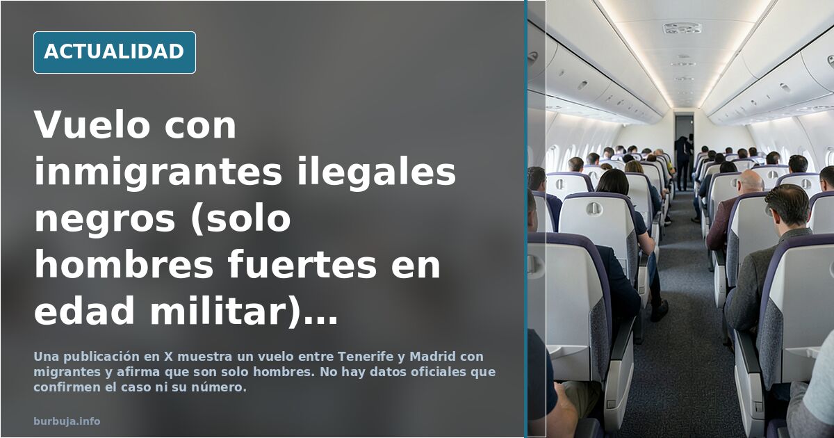 Vuelo con inmigrantes ilegales negros (solo hombres fuertes en edad militar) desde Tenerife a Madrid