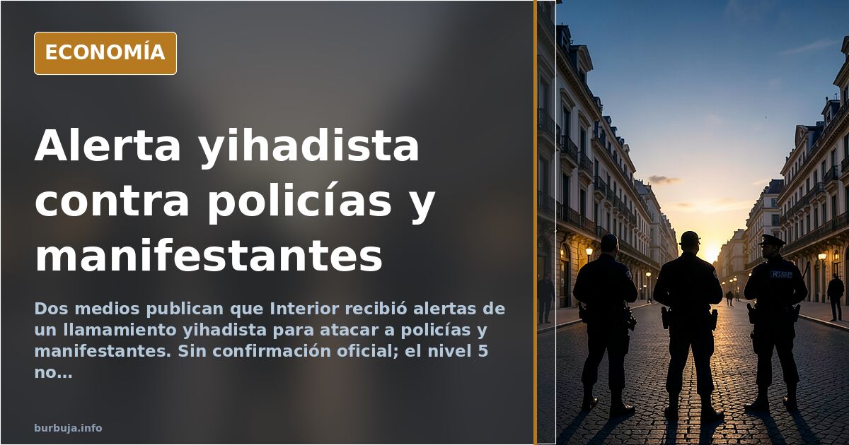 Interior alerta de amenazas yihadistas a policías y manifestantes