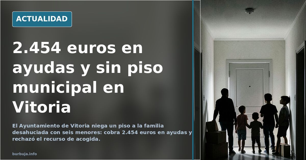 Vitoria deniega el piso a la familia desahuciada: cobra 2.454 euros en ayudas