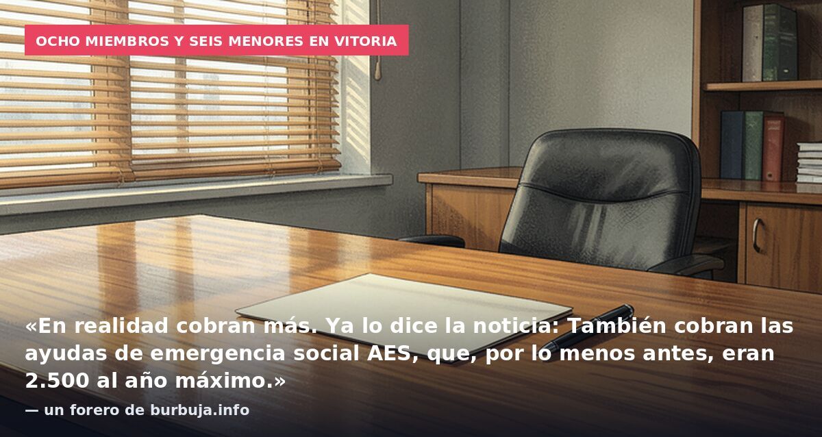 El Ayuntamiento de Vitoria descarta dar un piso a la familia desahuciada al recibir ayudas de «2.450 euros» y rechazar recursos.