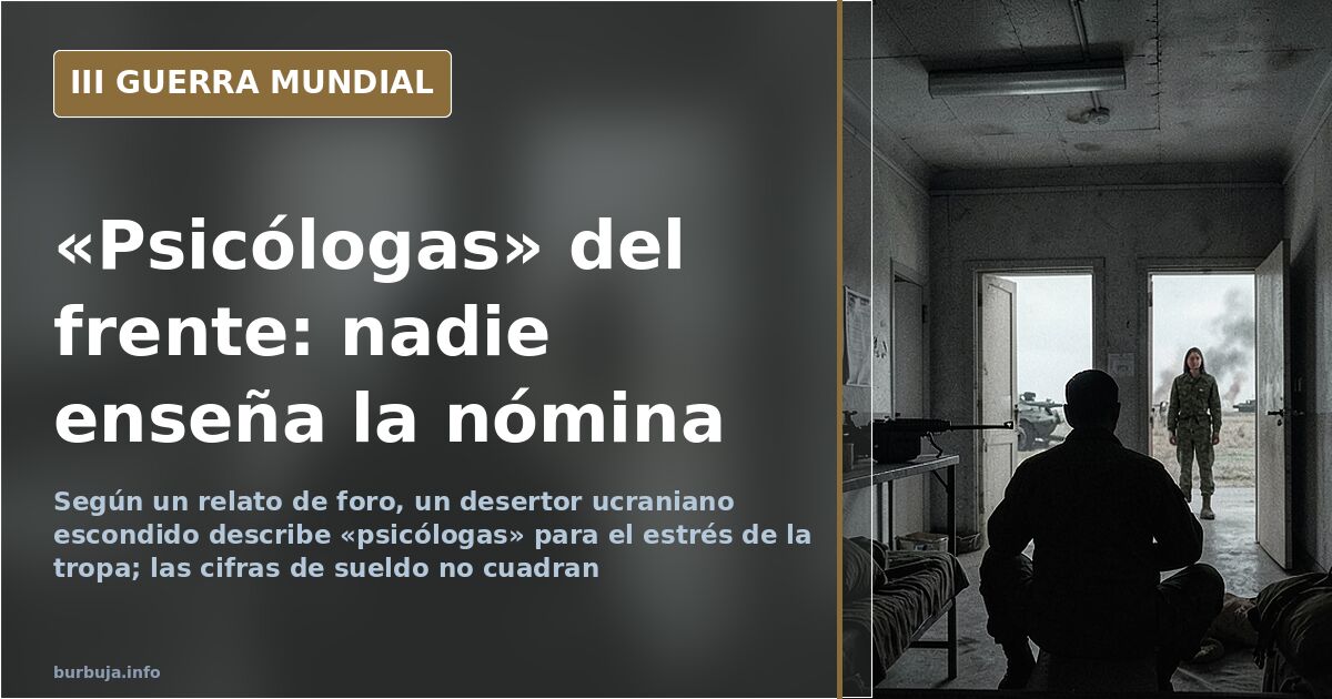 Siluetas de militares ante un mapa del frente con humo lejano al fondo, ilustración sobre el relato de las «psicólogas» del e