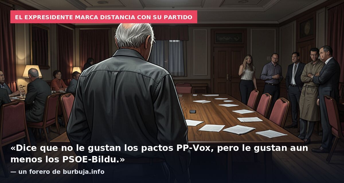 El expresidente marca distancia con su partido: «Dice que no le gustan los pactos PP-Vox, pero le gustan aun menos los PSOE-Bildu.» — un forero de burbuja.info