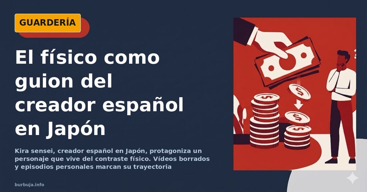 Ilustración de un creador de contenido grabando con una cámara en una calle de Japón, con viandantes y carteles al fondo