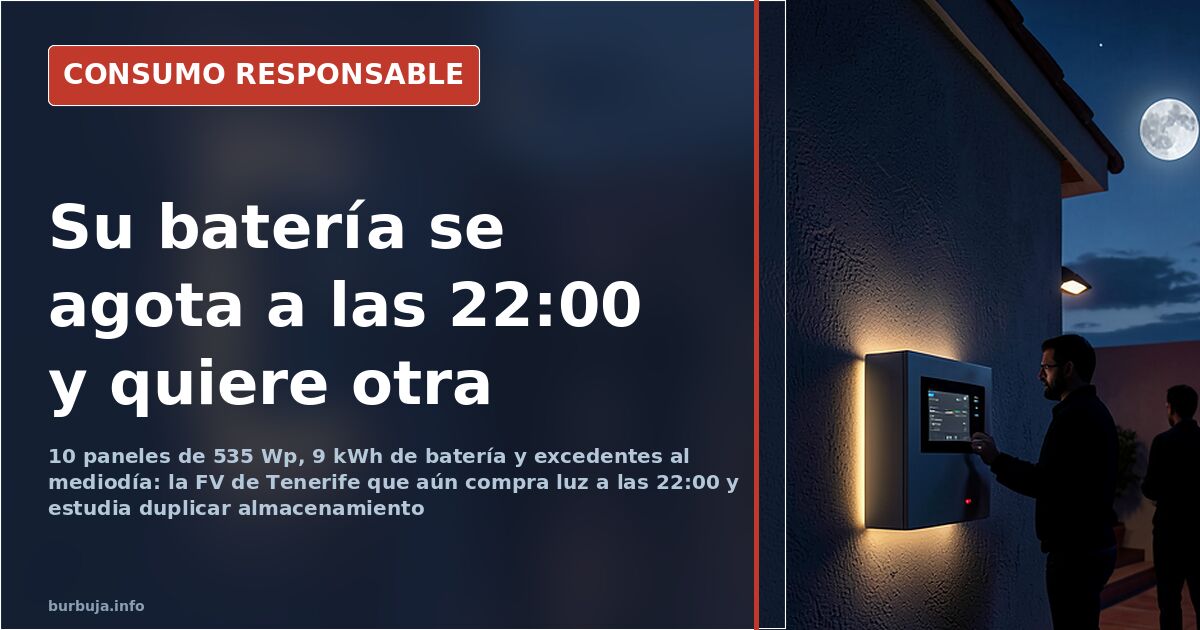 Autoconsumo solar: 5,35 kWp, batería de 9 kWh y el excedente a precio de saldo