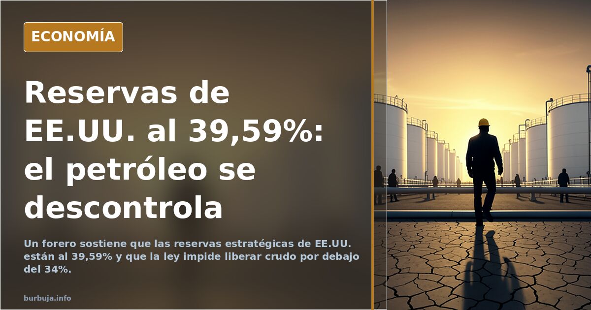 Petróleo y reservas de EE.UU.: el 39,59% y el umbral del 34%