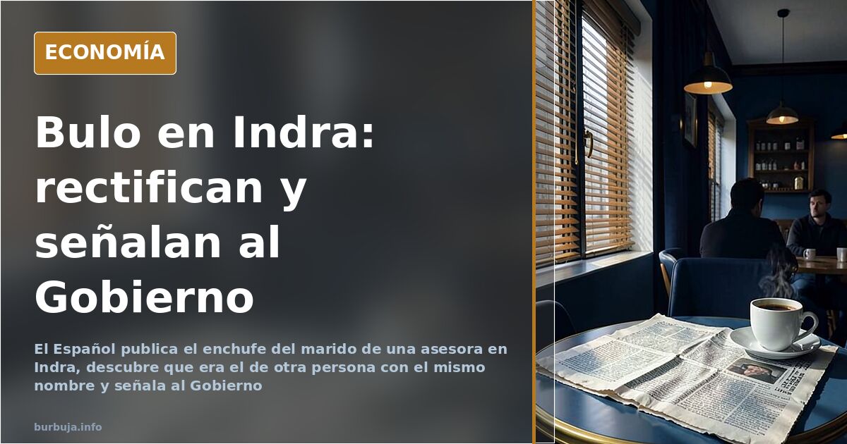 El Español rectifica el bulo del enchufe en Indra y culpa al Gobierno