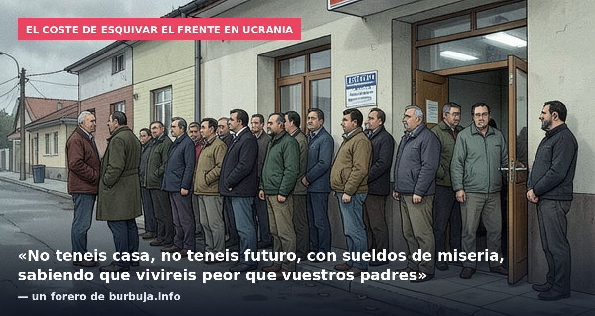 El coste de esquivar el frente en Ucrania: «No teneis casa, no teneis futuro, con sueldos de miseria, sabiendo que vivireis peor que vuestros padres» — un forero de burbuja.info