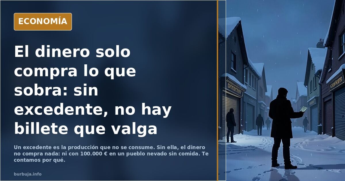 El dinero no vale nada por sí mismo: solo compra excedentes… y si no hay excedentes, no compra nada
