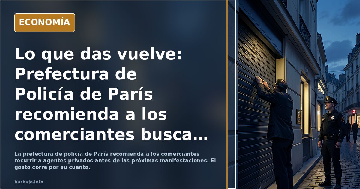 Lo que das vuelve: Prefectura de Policía de París recomienda a los comerciantes buscar seguridad privada