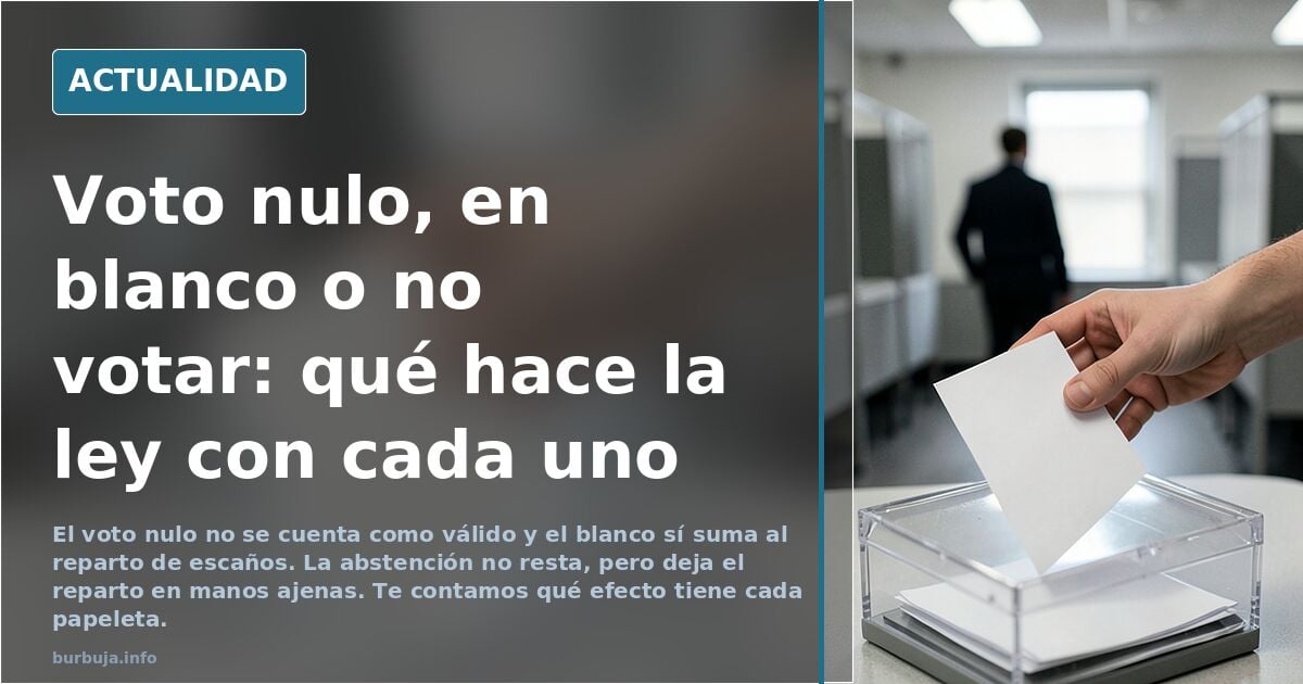 Voto nulo, voto en blanco o no votar: la polémica está servida.