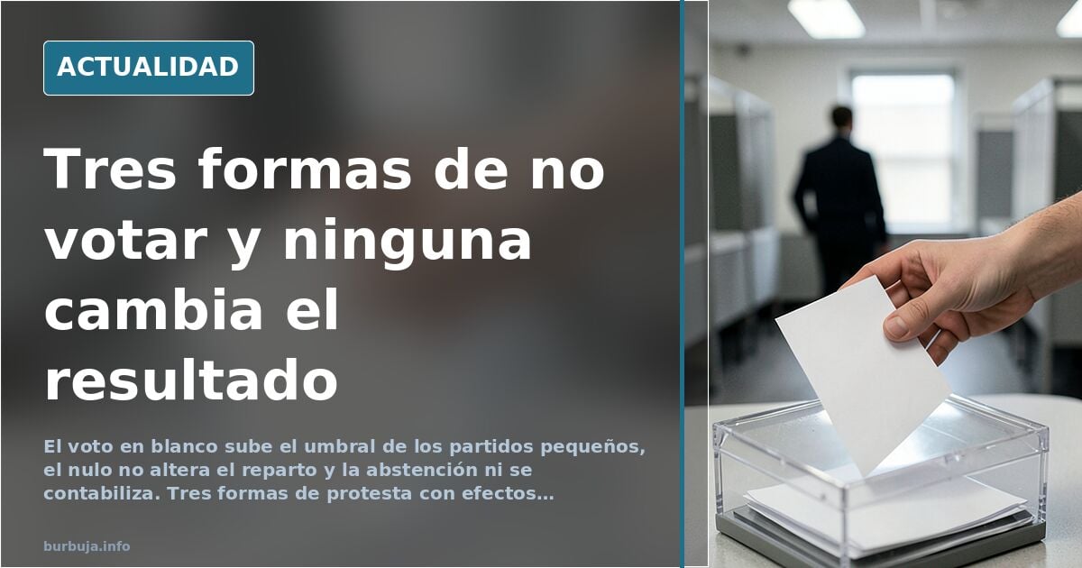 Voto nulo, en blanco o abstención: qué hace de verdad cada opción