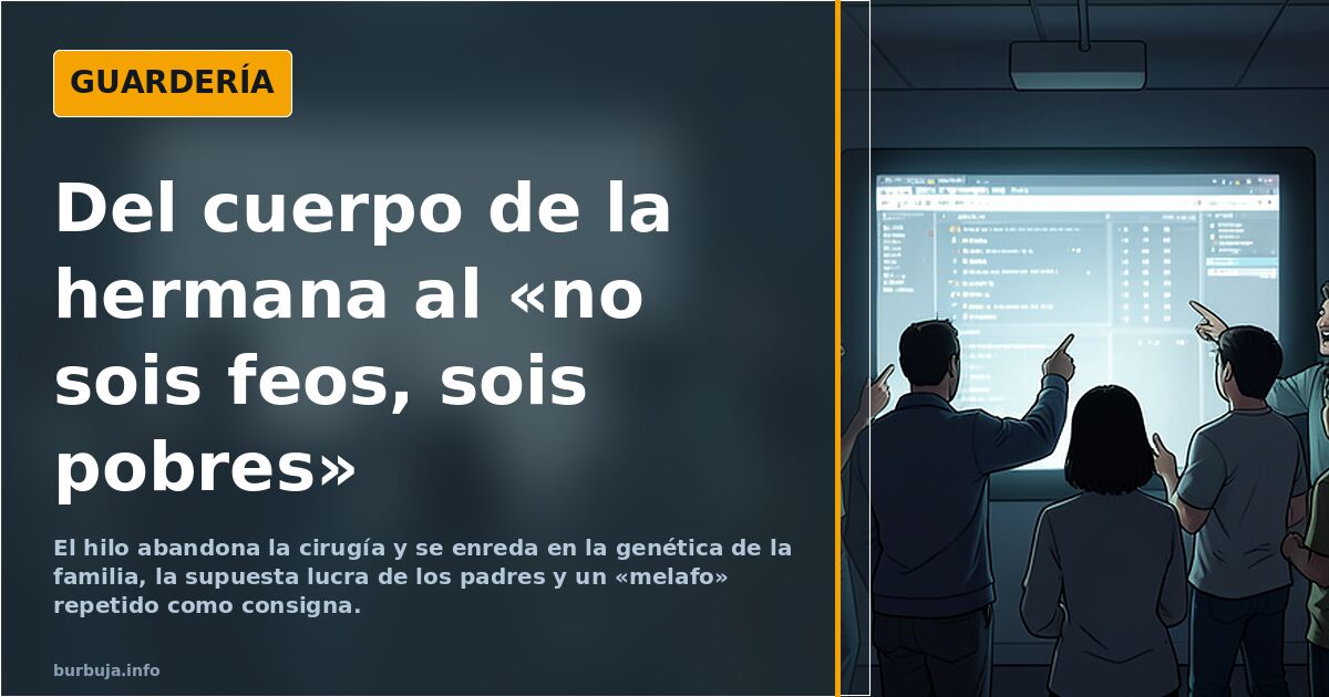 Del cuerpo de la hermana al «no sois feos, sois pobres»