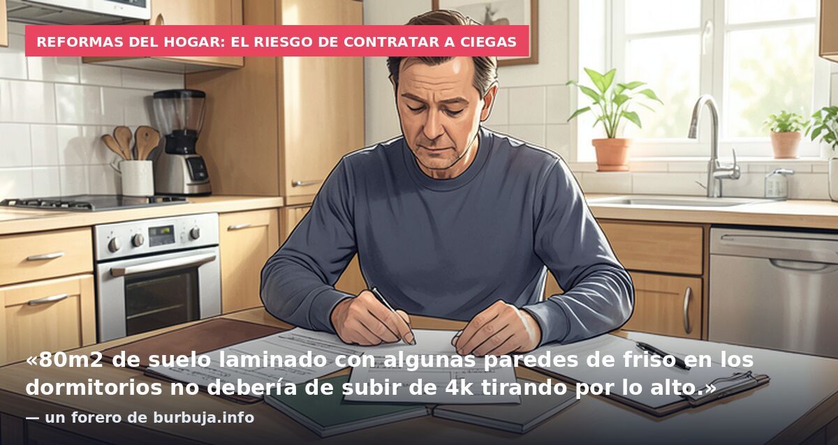 Reformas del hogar: el riesgo de contratar a ciegas: «80m2 de suelo laminado con algunas paredes de friso en los dormitorios no debería de subir de 4k tirando por lo alto.» — un forero de burbuja.info