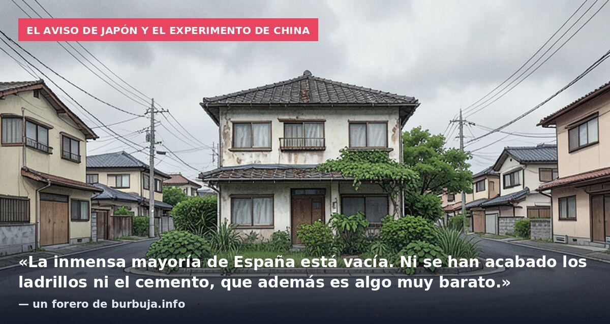 El aviso de Japón y el experimento de China: «La inmensa mayoría de España está vacía. Ni se han acabado los ladrillos ni el cemento, que además es algo muy barato.» — un forero de burbuja.info