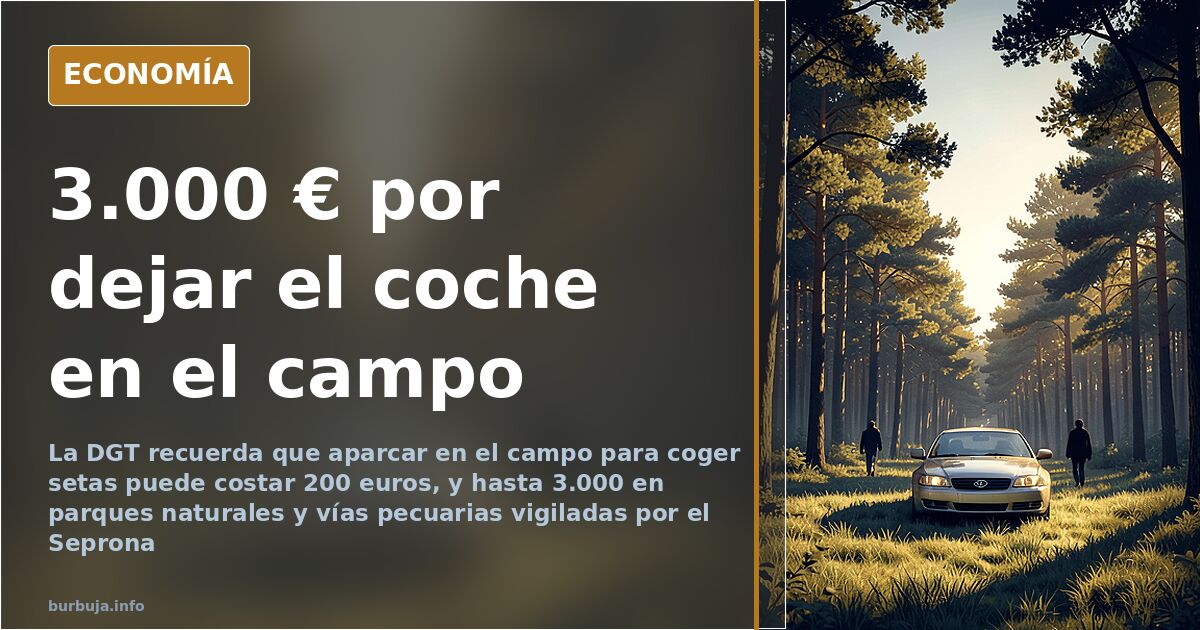 Hasta 3.000 € de multa por aparcar en el campo para coger setas