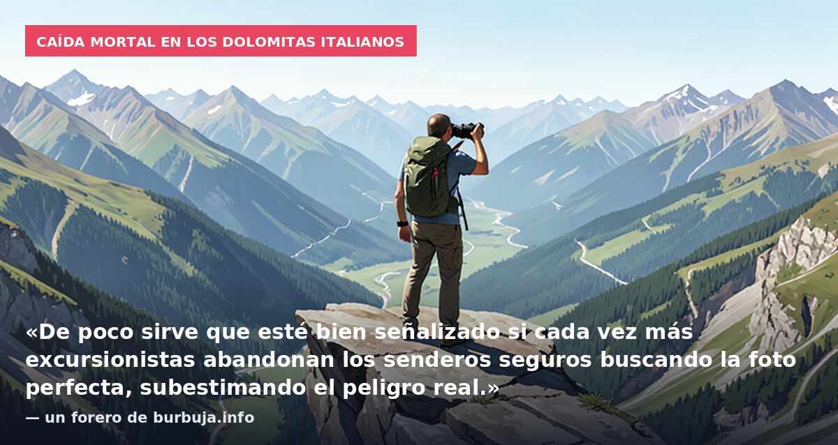 Muere una turista tras caer de una altura de 300 metros cuando intentaba hacer una foto panorámica en los Dolomitas italianos