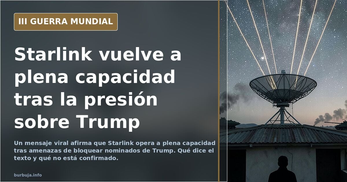 Starlink está operando a plena capacidad nuevamente