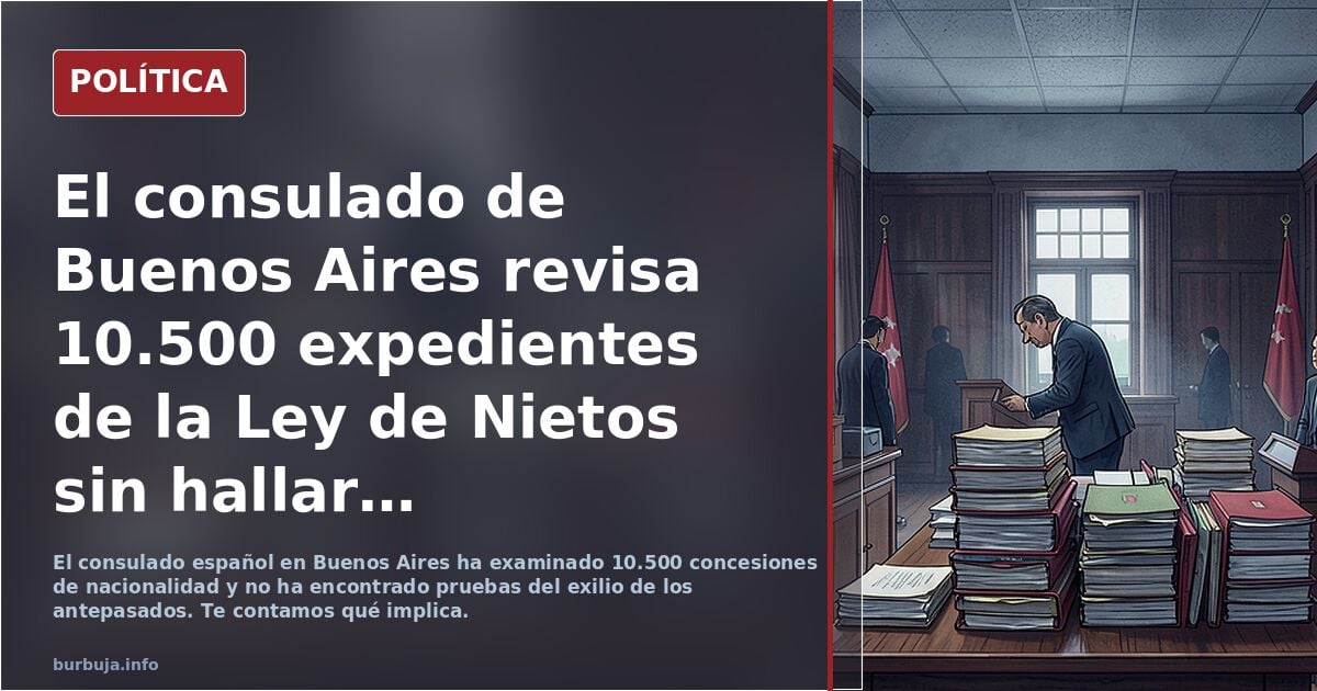 El consulado de Buenos Aires ha revisado ya 10.500 expedientes de ‘nietos’ y no encuentra «pruebas de exilio»