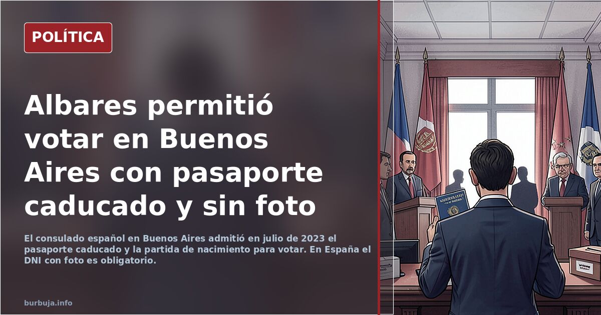 Albares permitió votar en Buenos Aires, epicentro de la Ley de Nietos, con pasaportes caducados y documentos sin foto