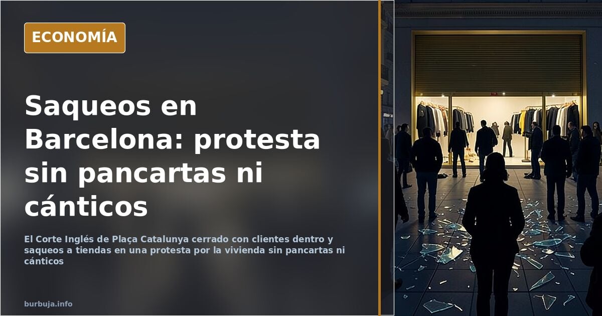 Barcelona: saqueos y caras tapadas en una protesta sin pancartas