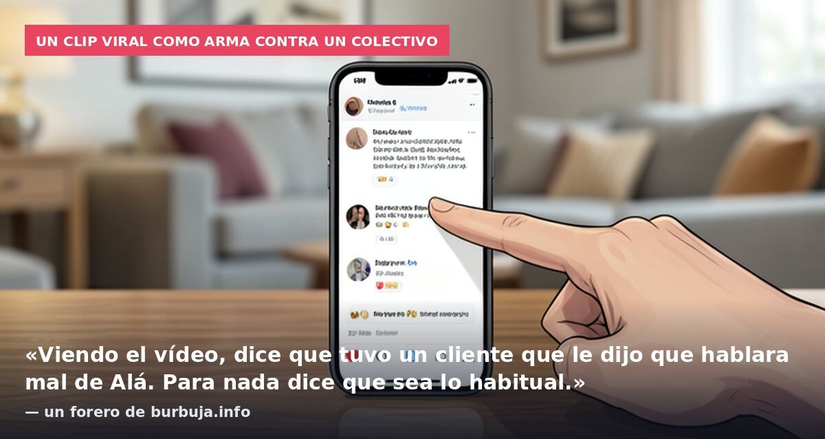 Un clip viral como arma contra un colectivo: «Viendo el vídeo, dice que tuvo un cliente que le dijo que hablara mal de Alá. Para nada dice que sea lo habitual.» — un forero de burbuja.info