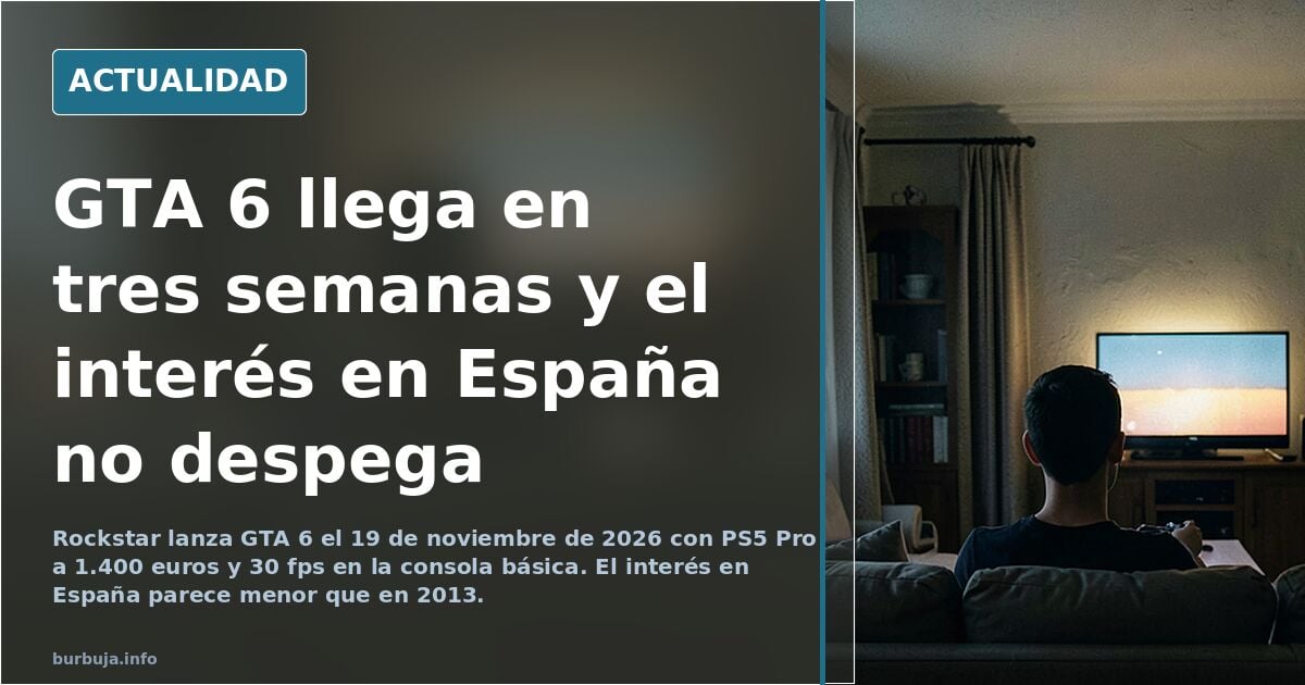 Sale el GTA 6 en tres semanas y a los españoles les da igual