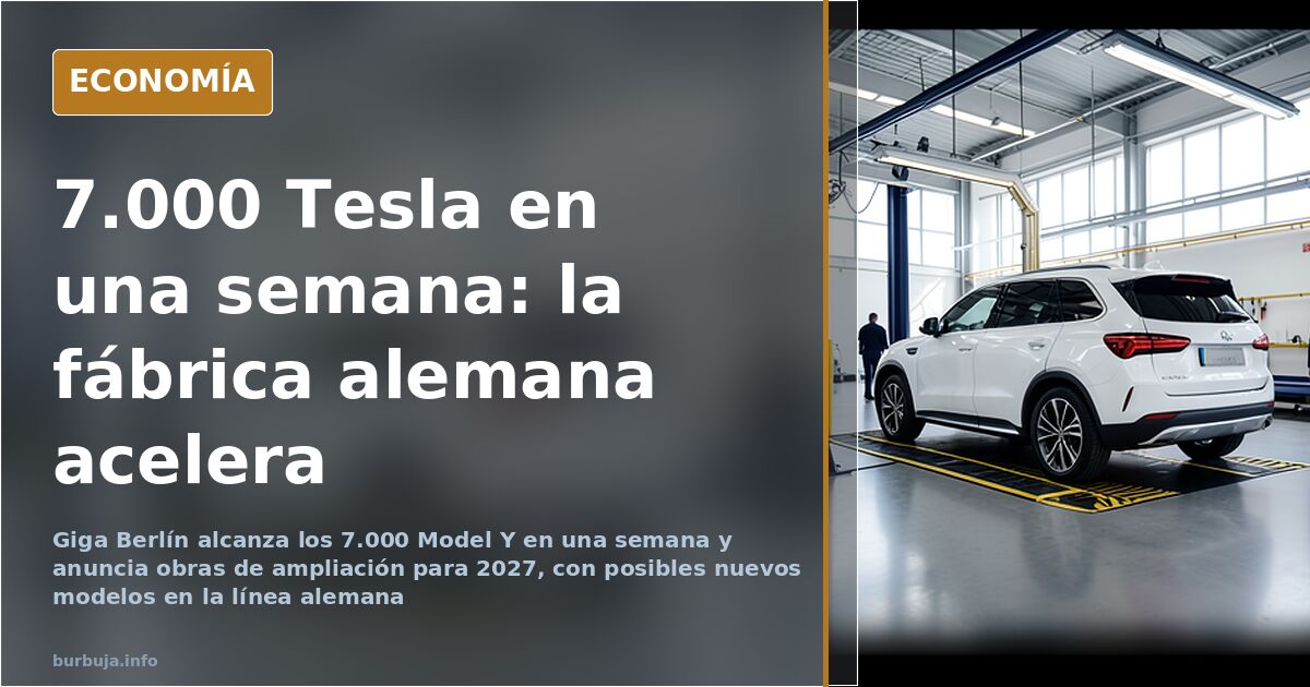 Giga Berlín alcanza los 7.000 Model Y por semana