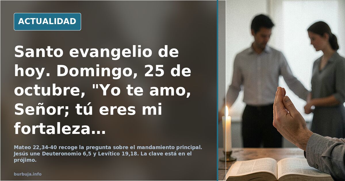 Santo evangelio de hoy. Domingo, 25 de octubre, "Yo te amo, Señor; tú eres mi fortaleza" **************************************Sto.Rosario a las 22.00