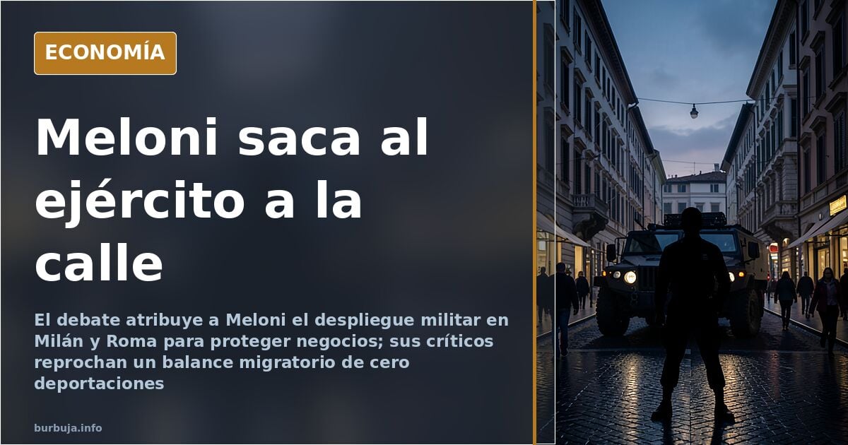 Soldados del ejército italiano desplegados en una calle comercial de Milán junto a escaparates de negocios