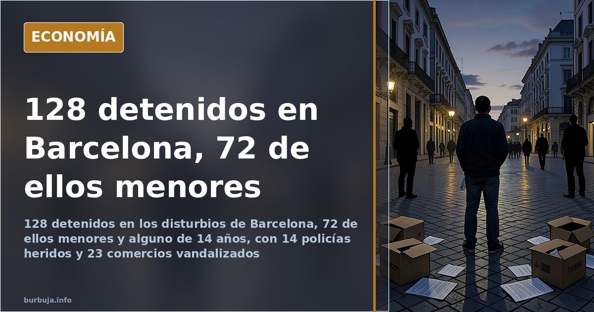 Barcelona: 128 detenidos y 72 menores tras los disturbios