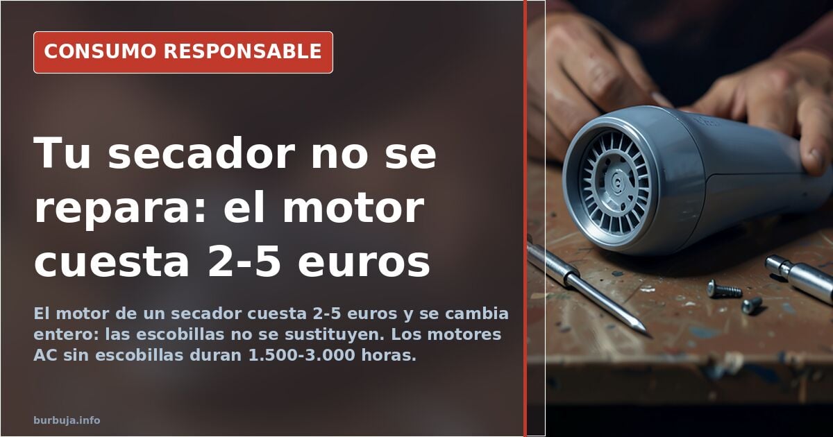 Secadores de pelo: por qué no se cambian las escobillas y qué motor sí dura